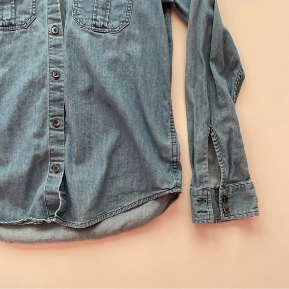 Express Long Sleeve Blue Button Up Cotton Casual Business Dress Shirt Size XS - Picture 5 of 9